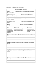 13 + Business Trip Report Examples - Pdf, Word, Apple Pages with Business Trip Report Template