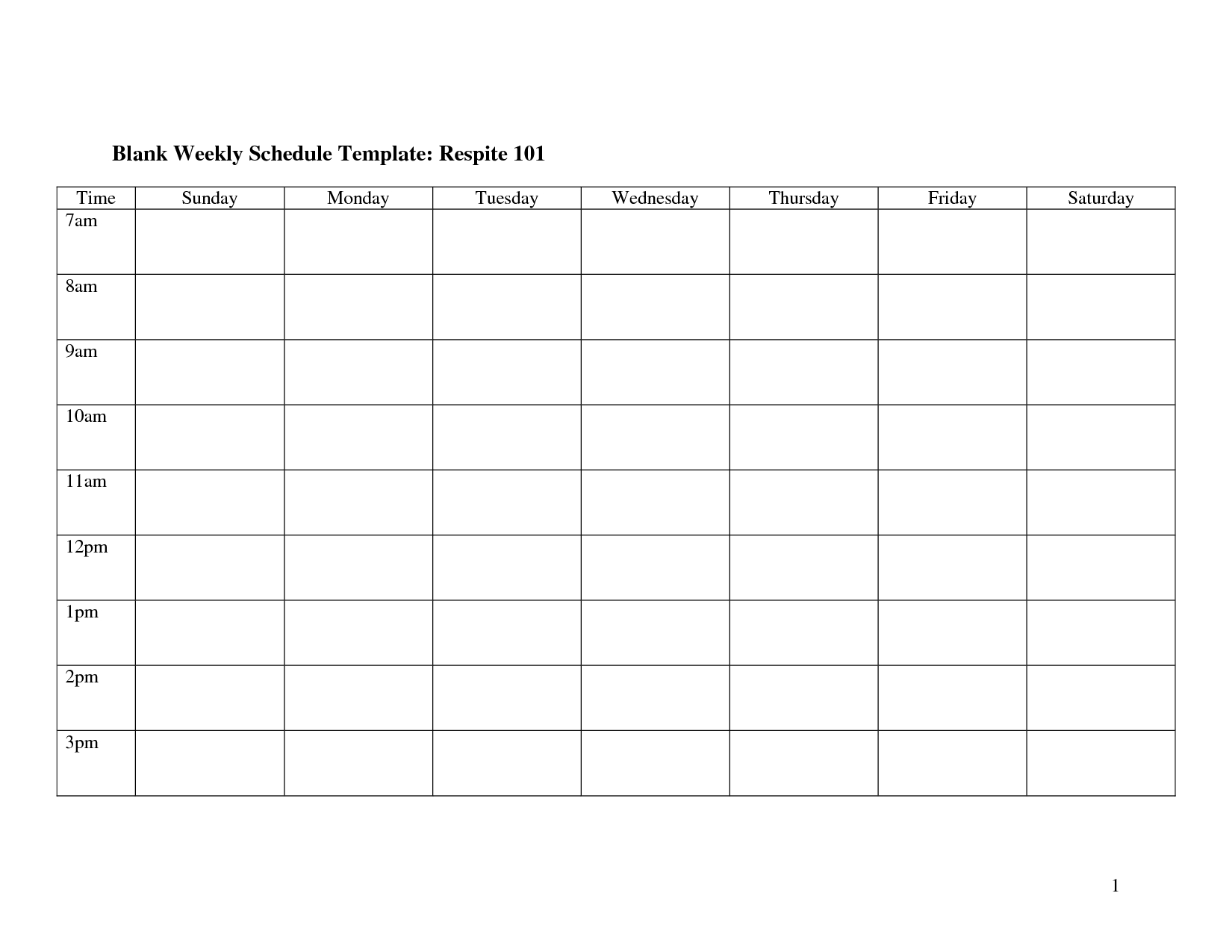 15 Blank Schedule Template Images – Blank Weekly Work For Blank Revision Timetable Template