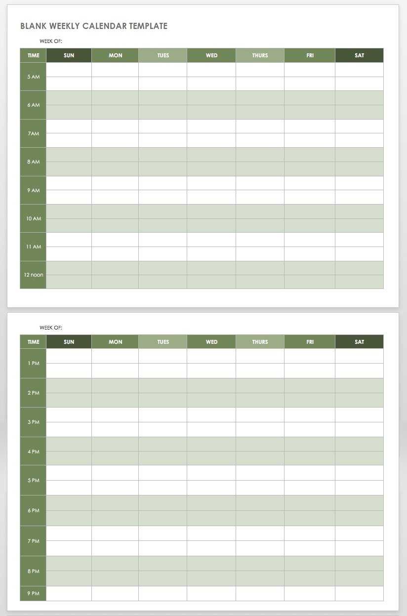 15 Free Weekly Calendar Templates | Smartsheet Inside Blank Scheme Of Work Template