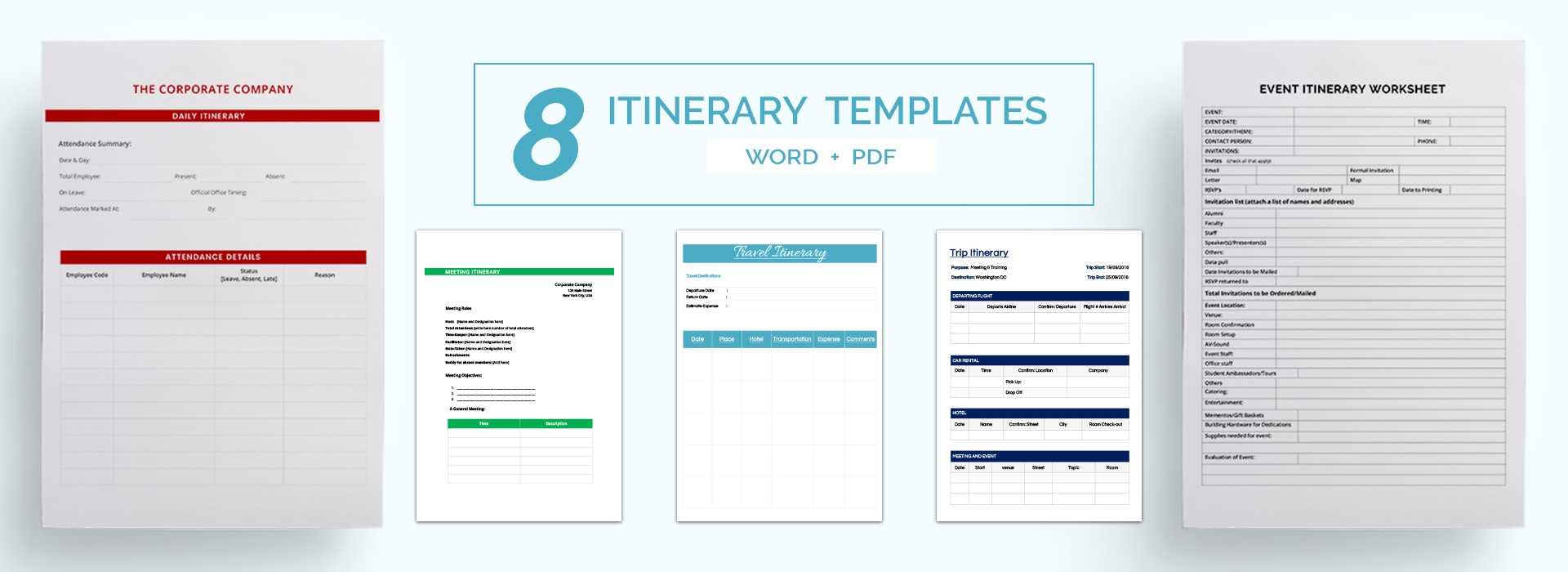 16+ Free Itinerary Templates – Travel, Wedding, Vacation Throughout Blank Trip Itinerary Template