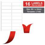 16 Labels Per A4 Sheet 99.1 X 34Mm – 100 Sheets Office Mailing Labels |  Inkmasters Throughout Word Label Template 16 Per Sheet A4