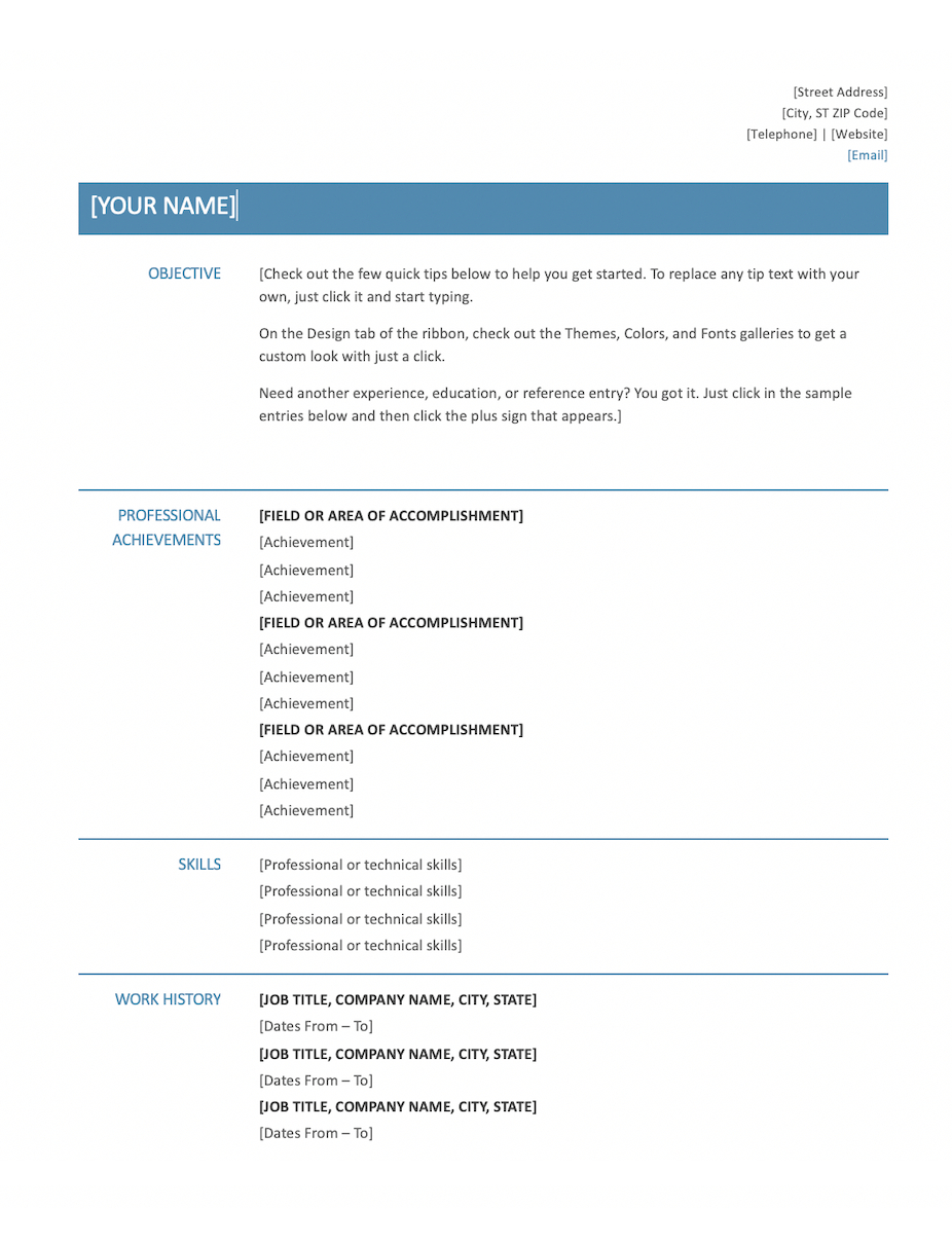20+ Free And Premium Word Resume Templates [Download] Regarding Another Word For Template