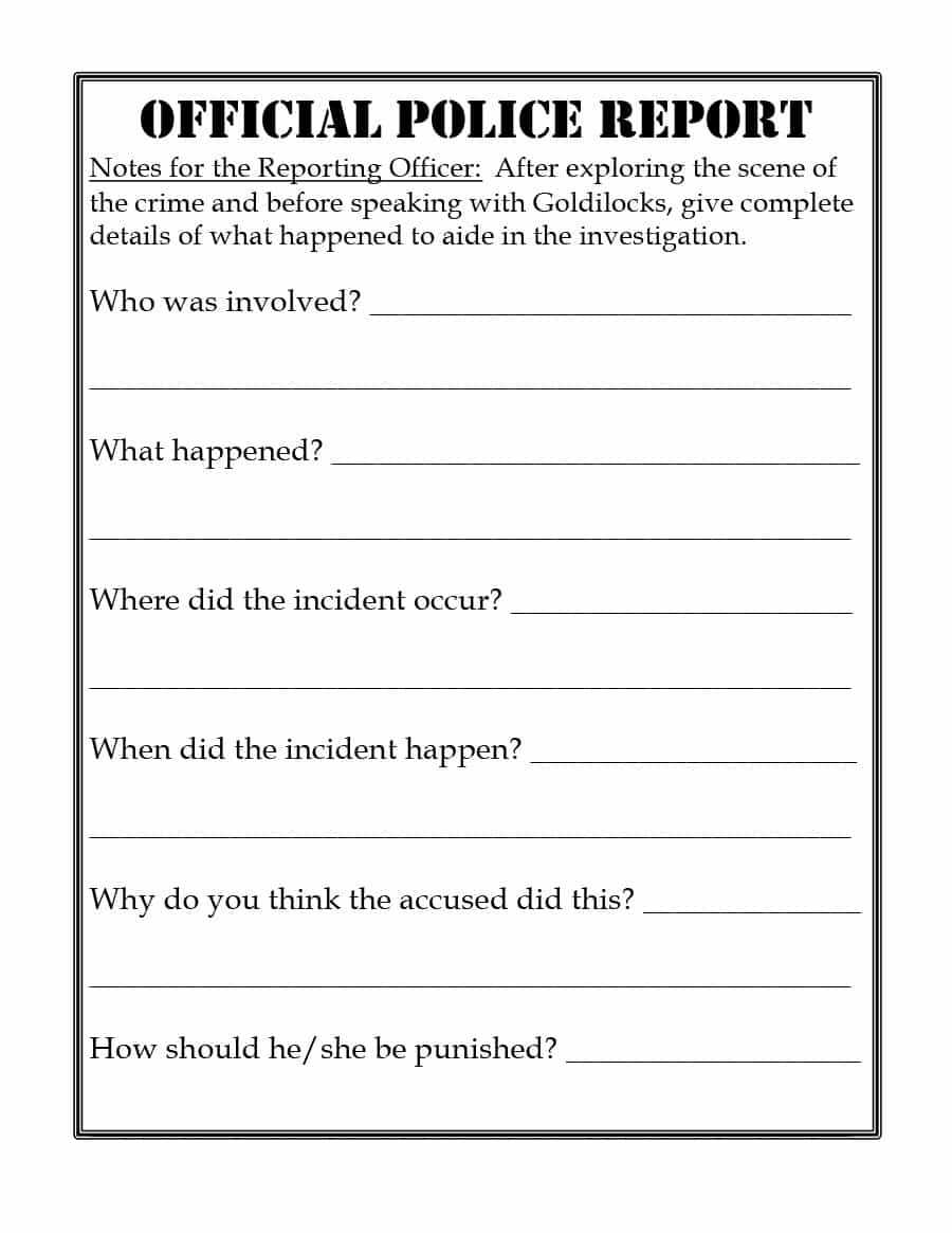 20+ Police Report Template & Examples [Fake / Real] ᐅ In Police Report Template Pdf