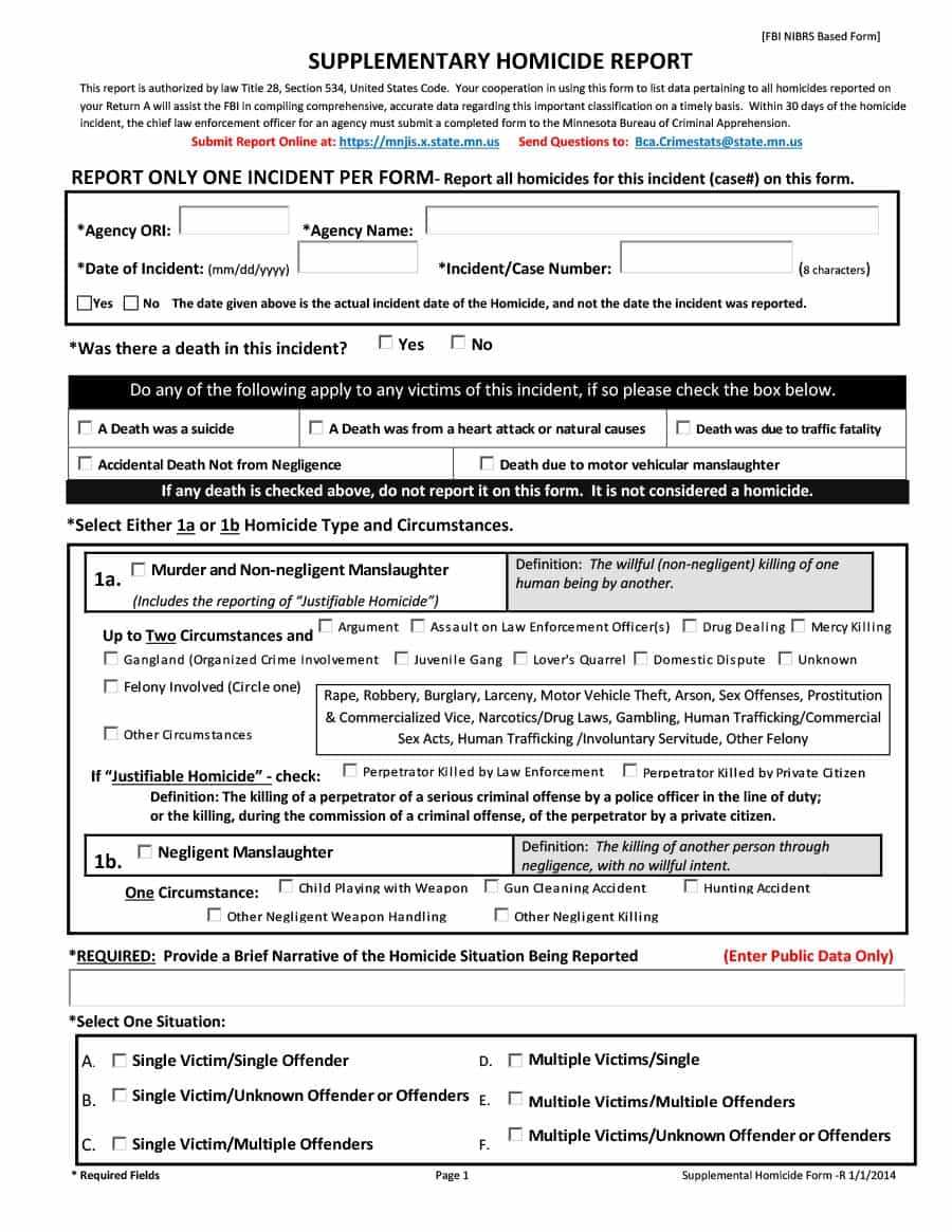 20+ Police Report Template & Examples [Fake / Real] ᐅ Inside Police Incident Report Template