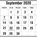 2020 Blank September Printable Calendar Template [Pdf In Blank Table Of Contents Template Pdf