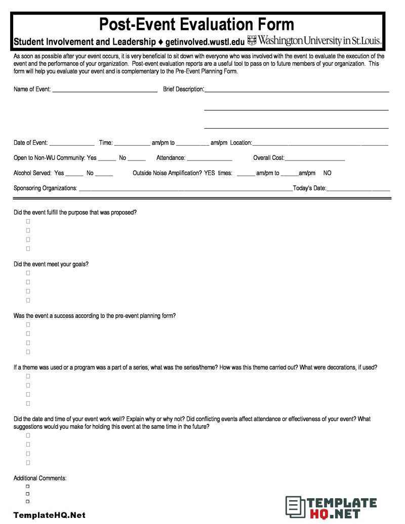 3 Best Event Evaluation Form – Template Hq With Regard To Post Event Evaluation Report Template