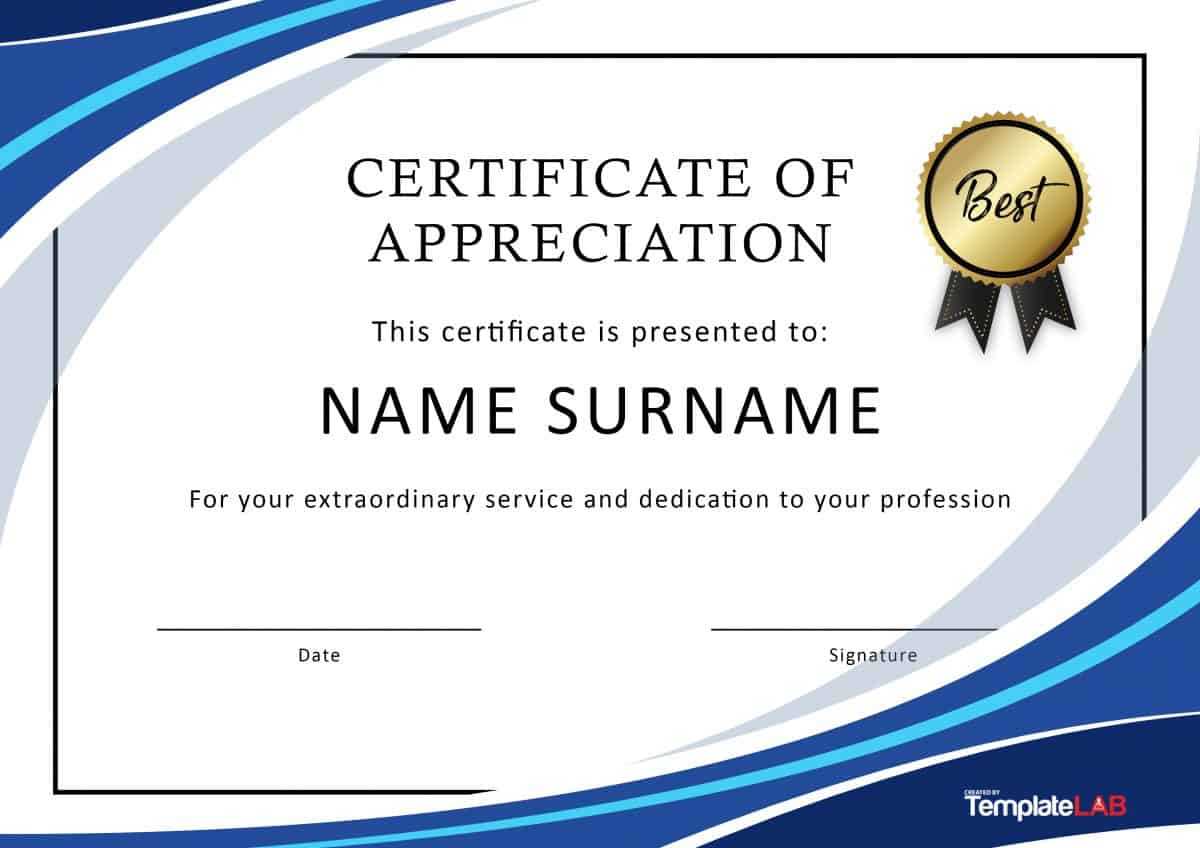 30 Free Certificate Of Appreciation Templates And Letters Pertaining To Blank Certificate Templates Free Download