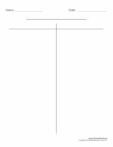 30 Printable T-Chart Templates &amp; Examples - Template Archive pertaining to T Chart Template For Word