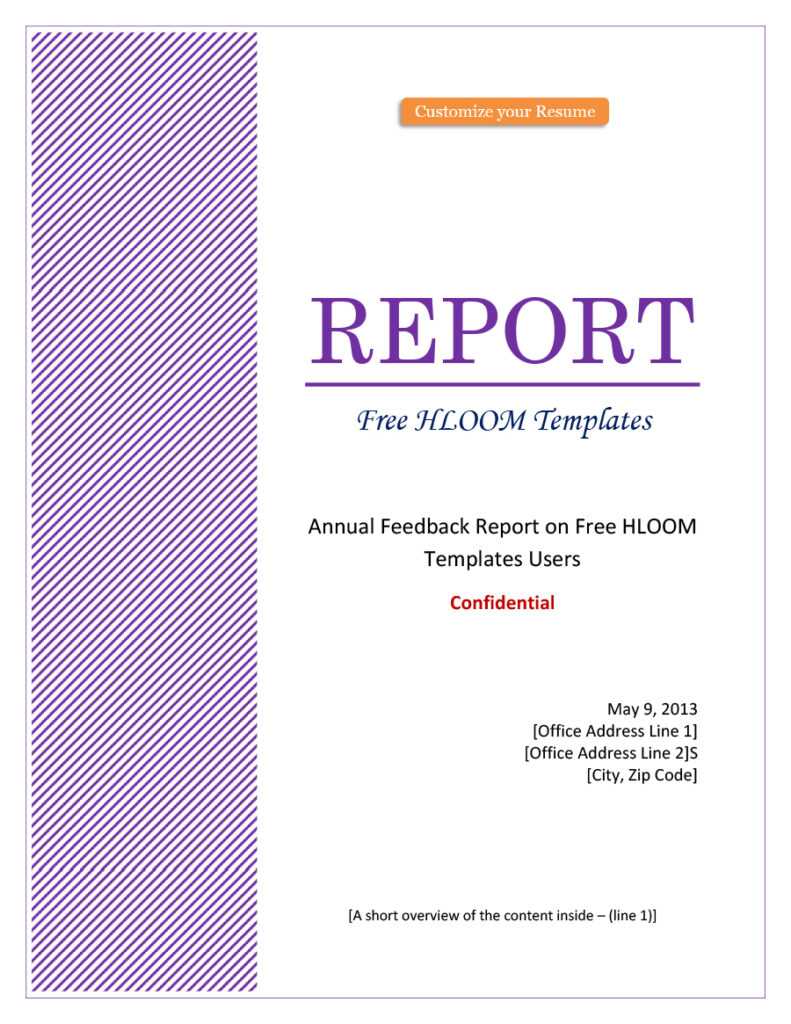 title page of report sample