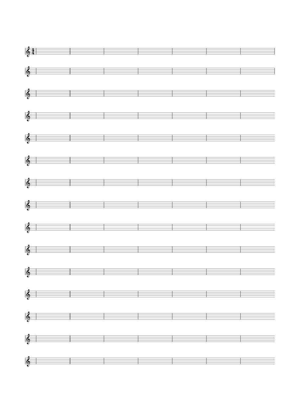 4/4 Time Signature Single Bar Blank Sheet Music | Woo! Jr In Blank Sheet Music Template For Word