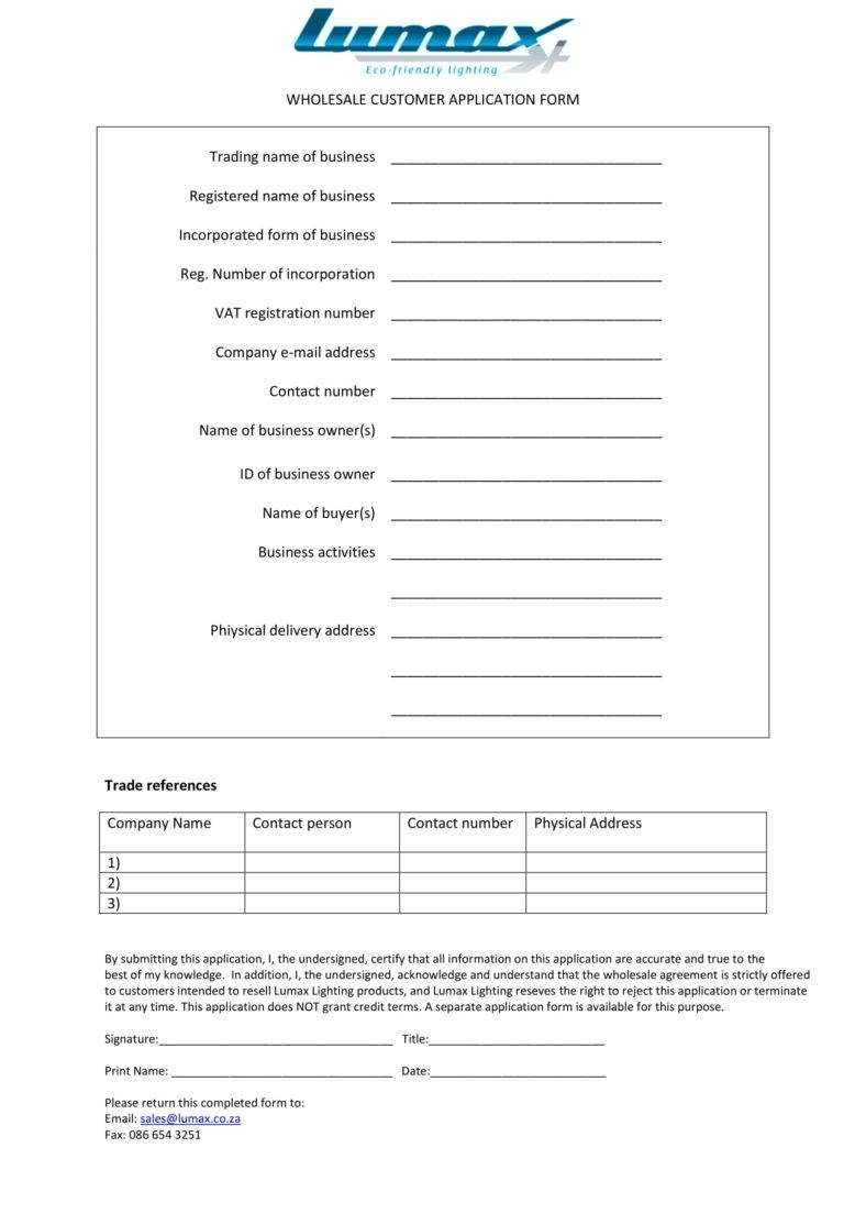 4+ Wholesale Application Form Templates – Pdf | Free Intended For Enquiry Form Template Word