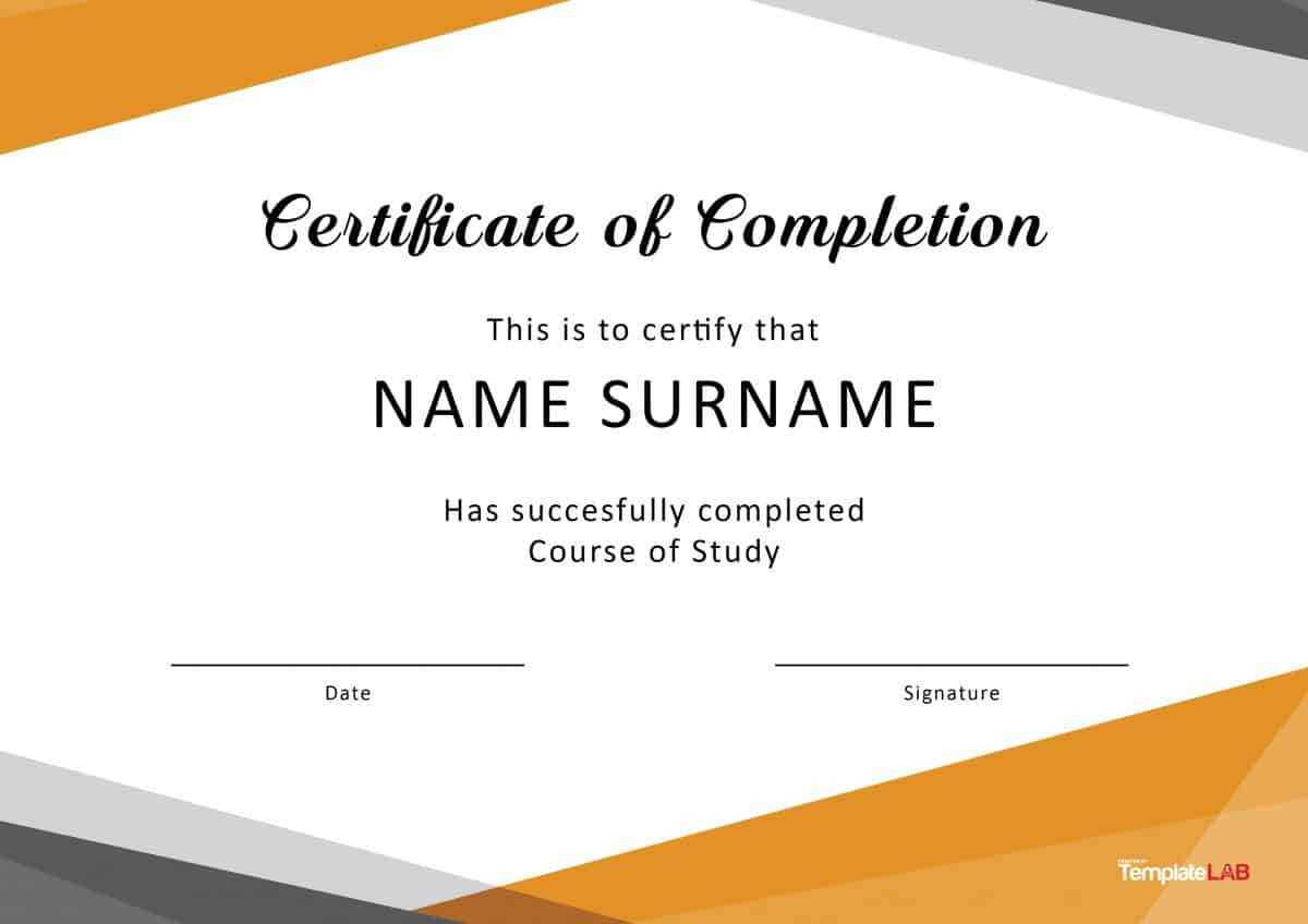 40 Fantastic Certificate Of Completion Templates [Word In Blank Certificate Templates Free Download