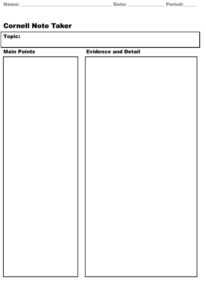 40 Free Cornell Note Templates (With Cornell Note Taking intended for Cornell Note Template Word