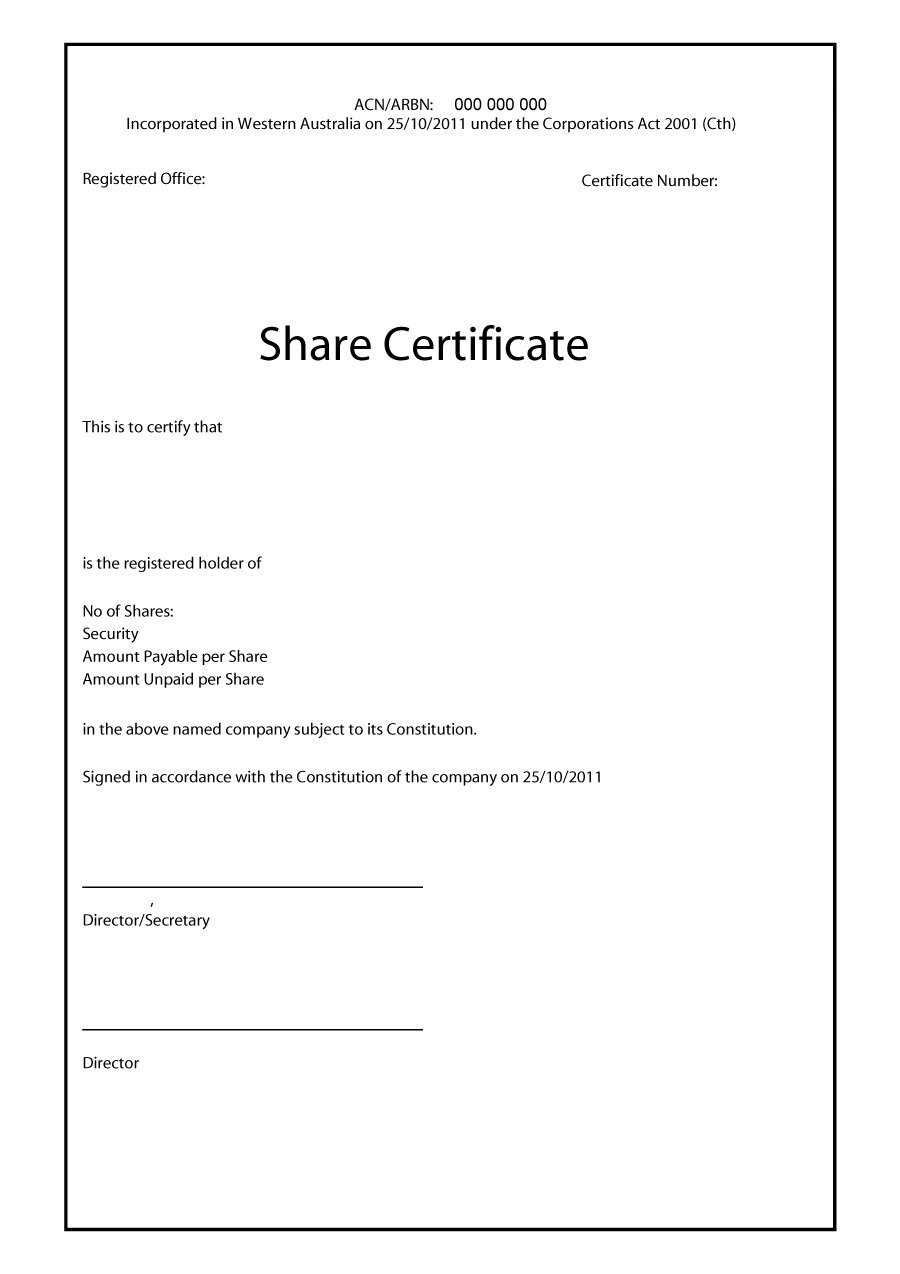 40+ Free Stock Certificate Templates (Word, Pdf) ᐅ Templatelab In Blank Share Certificate Template Free