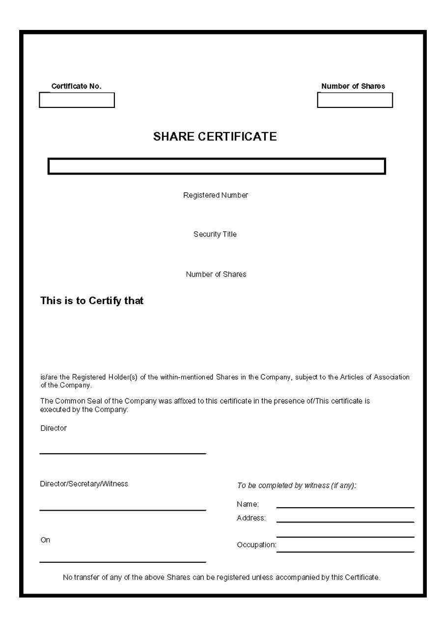 40+ Free Stock Certificate Templates (Word, Pdf) ᐅ Templatelab Within Blank Share Certificate Template Free