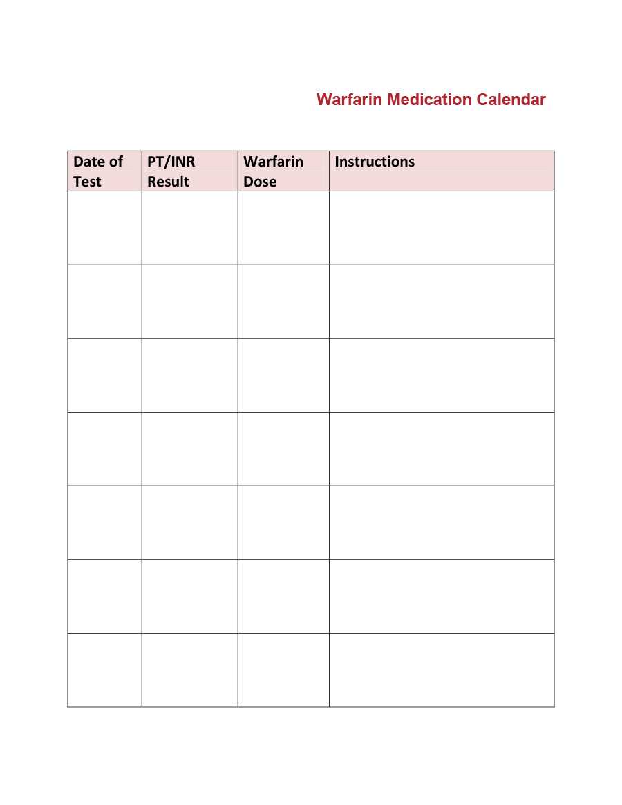 40 Great Medication Schedule Templates (+Medication Calendars) Throughout Blank Medication List Templates