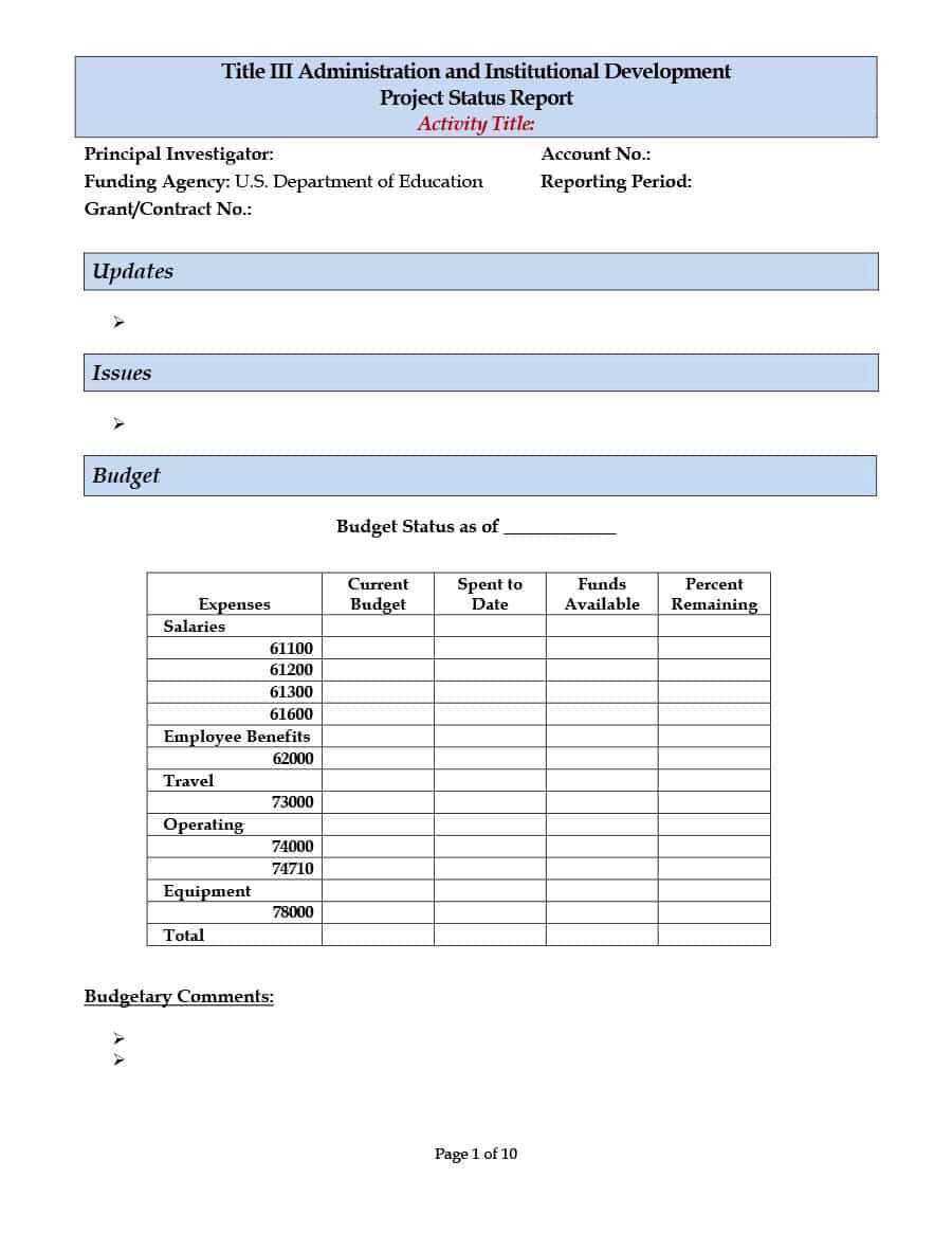 40+ Project Status Report Templates [Word, Excel, Ppt] ᐅ Inside It Issue Report Template