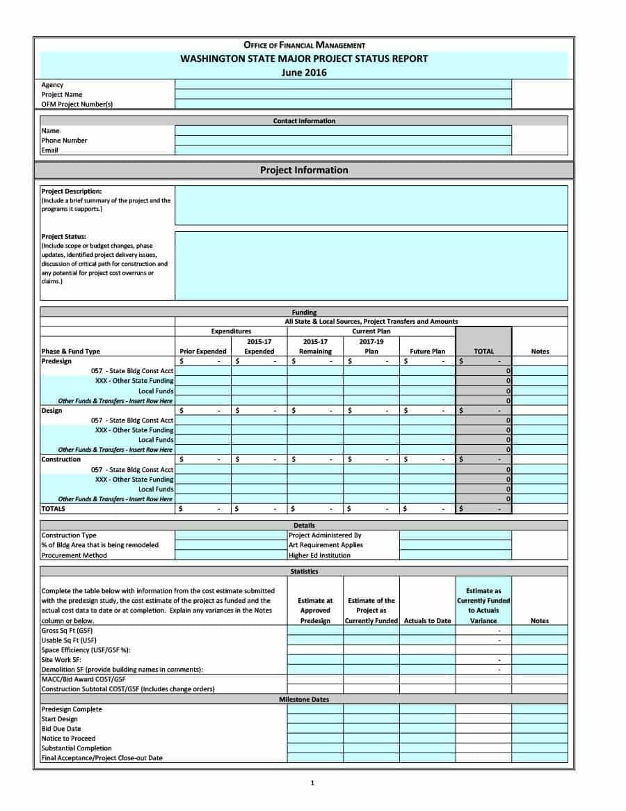 40+ Project Status Report Templates [Word, Excel, Ppt] ᐅ Intended For Job Progress Report Template