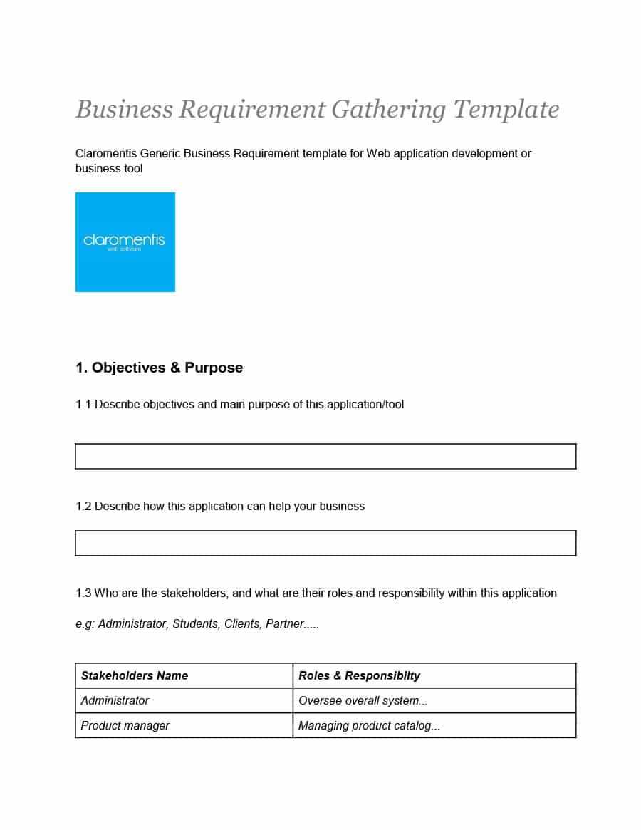 40+ Simple Business Requirements Document Templates ᐅ Regarding Product Requirements Document Template Word