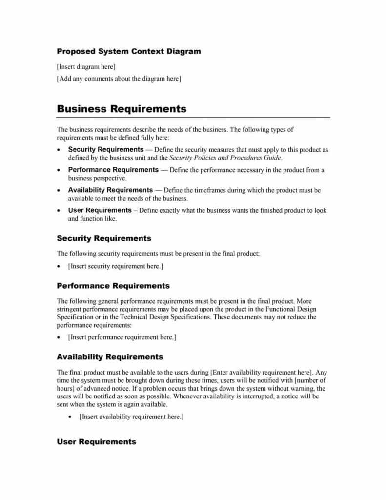 40+ Simple Business Requirements Document Templates ᐅ Throughout ...