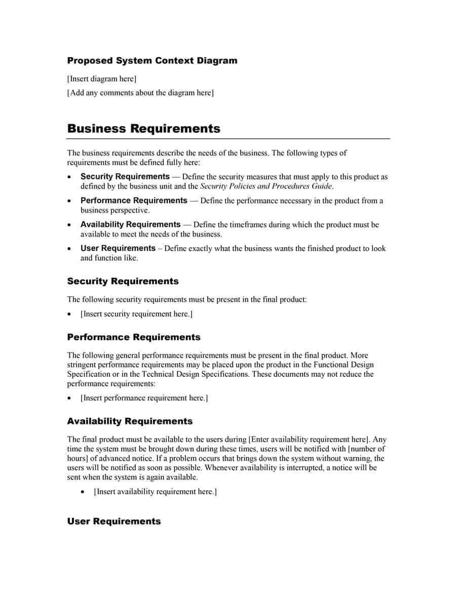 40+ Simple Business Requirements Document Templates ᐅ Throughout Product Requirements Document Template Word