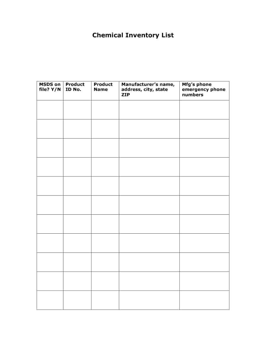 45 Printable Inventory List Templates [Home, Office, Moving] In Blank Table Of Contents Template Pdf