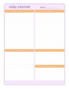 47 Printable Daily Planner Templates (Free In Word/excel/pdf) within Printable Blank Daily Schedule Template