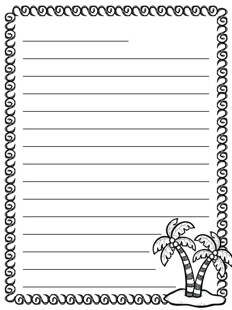 48 Pretty Letter Writing Paper | Kittybabylove For Blank Letter Writing Template For Kids