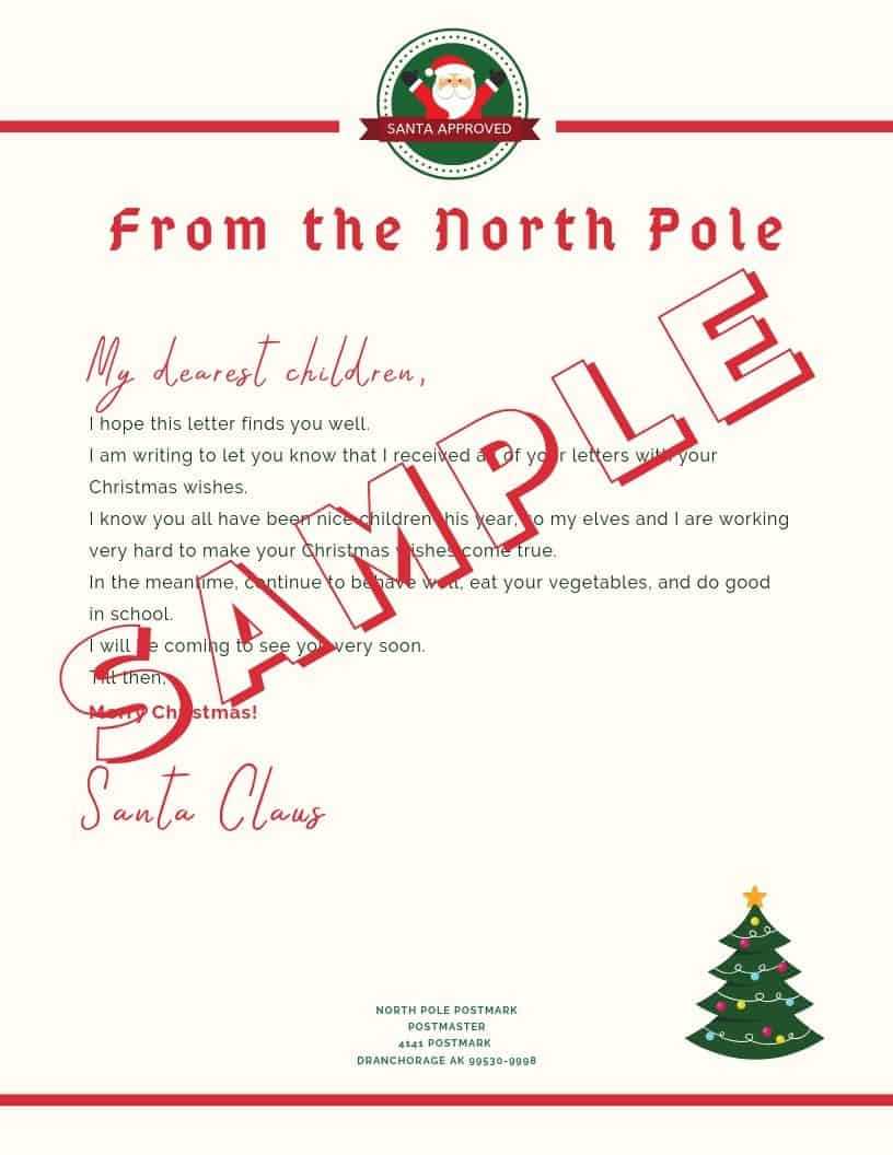 5 Letter To Santa Template Printables (Downloadable Pdf) Within Santa Letter Template Word