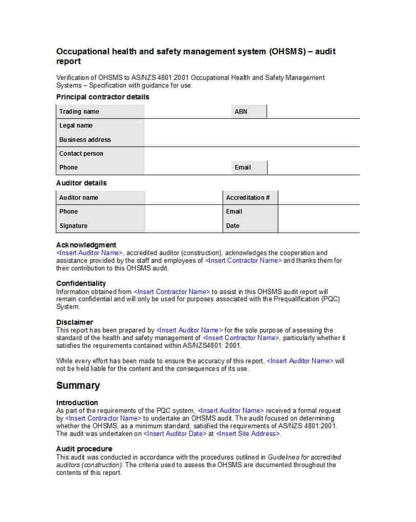 50 Free Audit Report Templates (Internal Audit Reports) ᐅ With Regard To Audit Findings Report Template