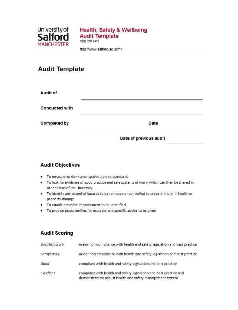 50 Free Audit Report Templates (Internal Audit Reports) ᐅ Within Annual Health And Safety Report Template