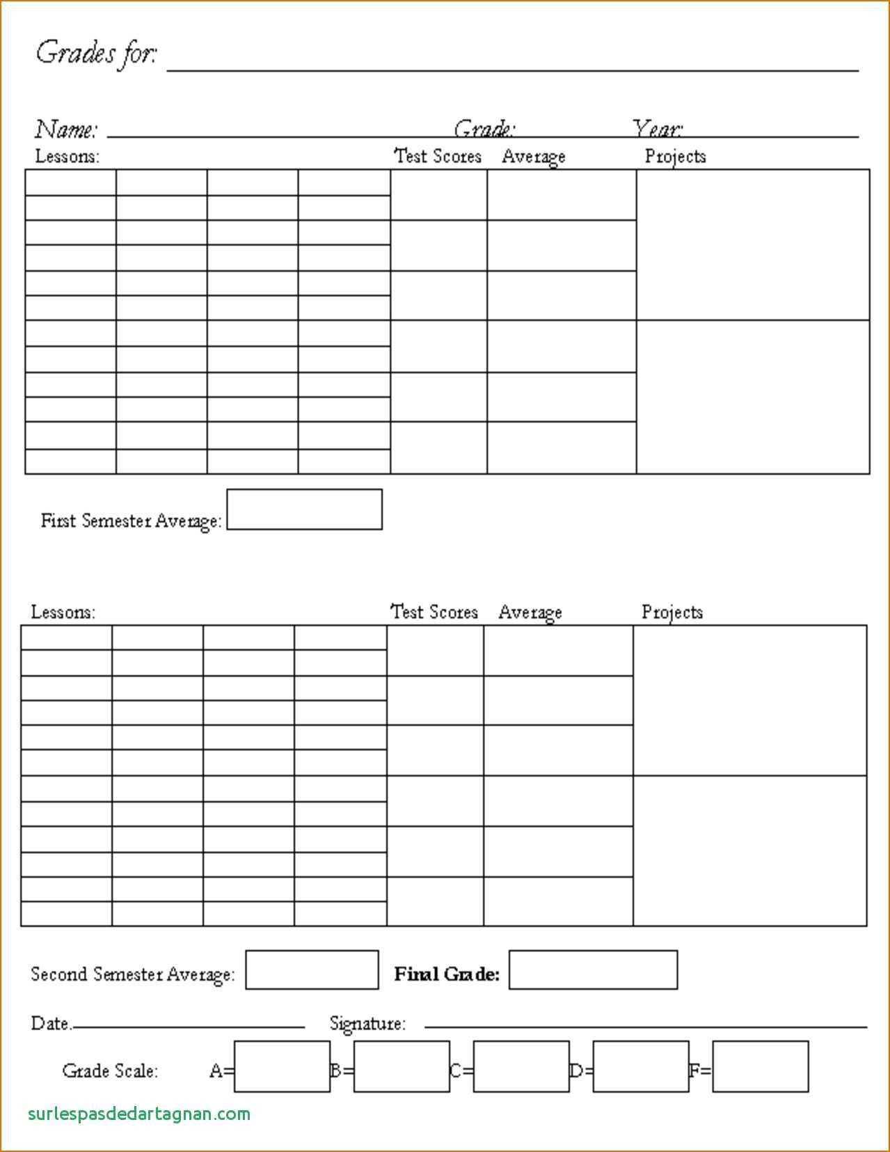 56 Free Printable Homeschool Middle School Report Card With School Report Template Free