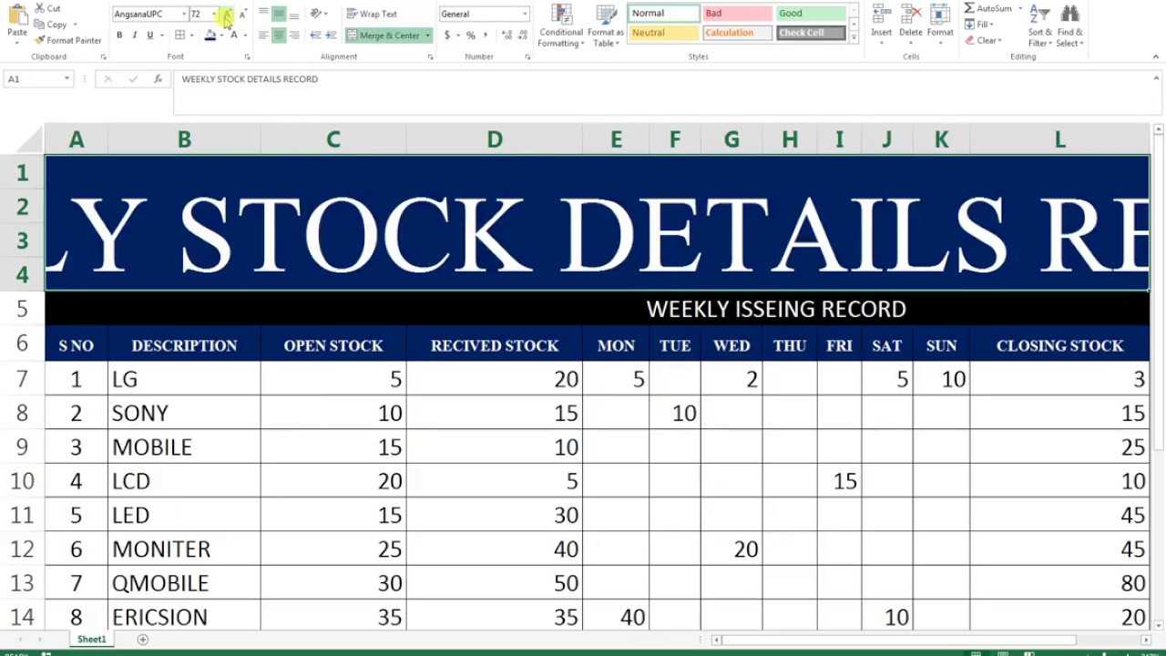 #68 How To Make Maintain Stocks Report In Ms Excel Within Stock Report Template Excel