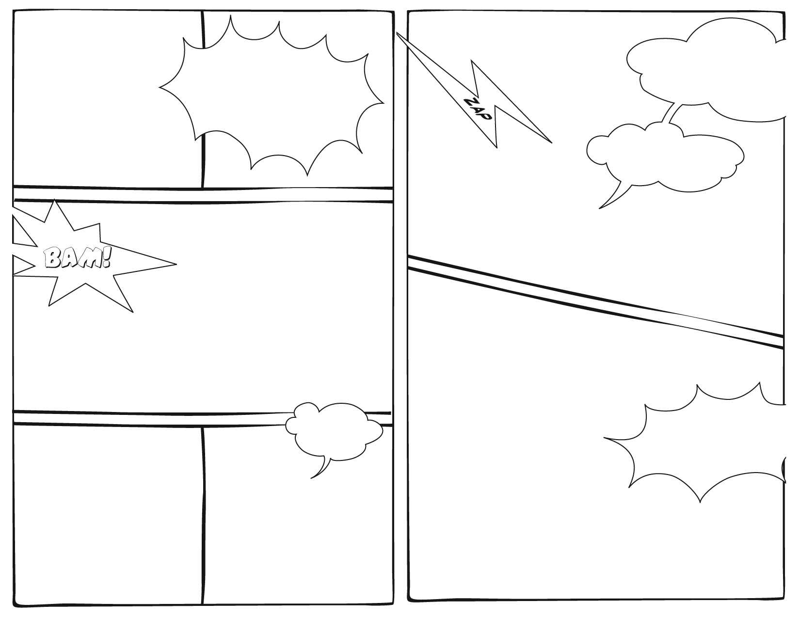 7 Best Images Of Printable Comic Book Layout Template In Printable Blank Comic Strip Template For Kids