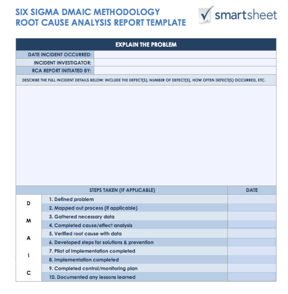 7 Free Root Cause Analysis Templates (& How To Use Them) Pertaining To Dmaic Report Template