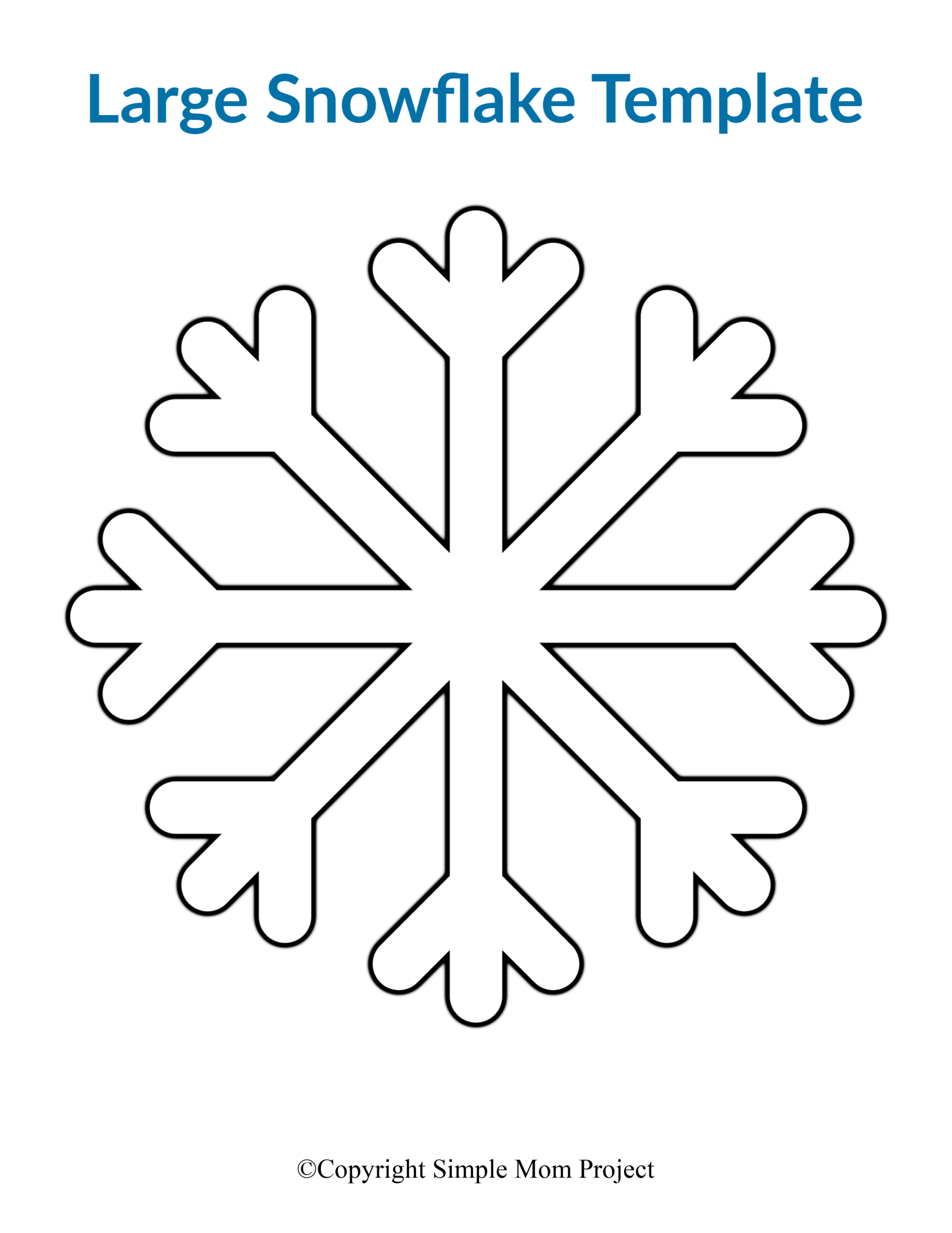 8 Free Printable Large Snowflake Templates – Simple Mom Project Inside Blank Snowflake Template