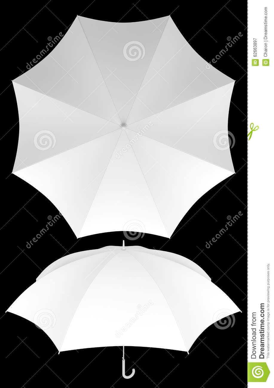 8 Rib Blank Umbrella Template Isolated Stock Image Intended For Blank Umbrella Template