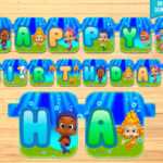 80% Off Sale Happy Birthday Banner Bubble Guppies – Instant Download – Pdf  Files – High Resolution – Holiday Party – Bubble Decoration In Bubble Guppies Birthday Banner Template