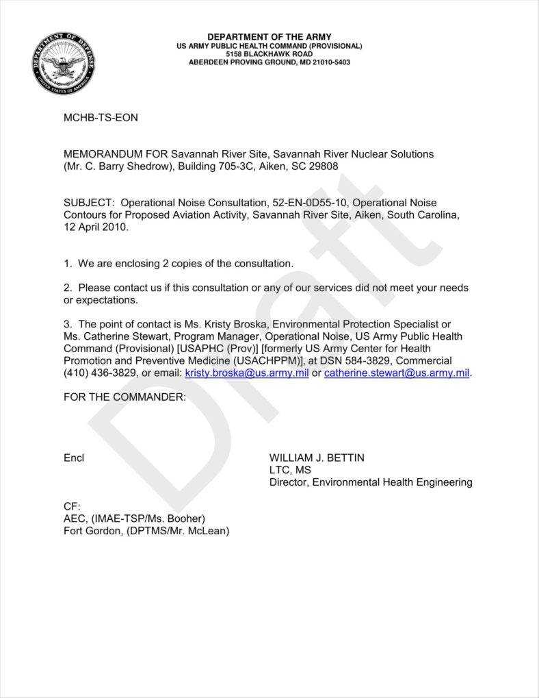 9+ Army Letterhead Templates | Free Samples, Examples With Regard To Army Memorandum Template Word
