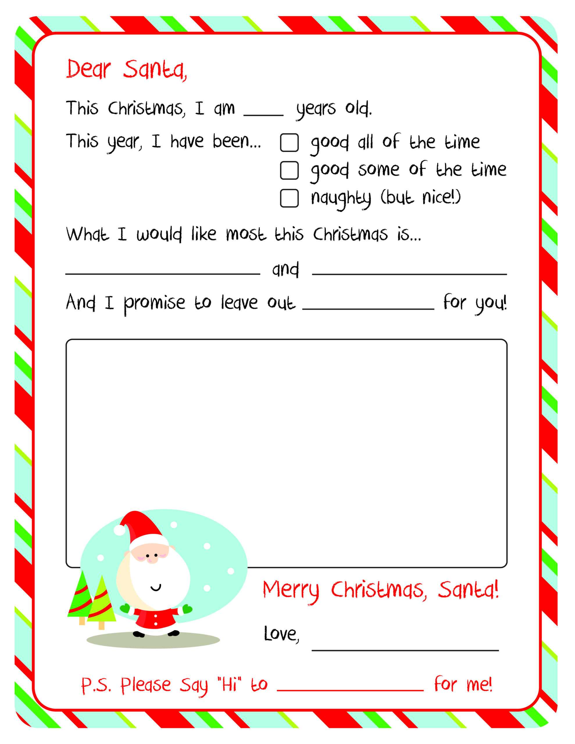 A Letter To Santa Template | Template Business Throughout Santa Letter Template Word
