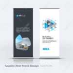 Abstract Business Vector Set Of Modern Roll Up Banner Stand Design Template  With Colourful Soft, Rounded Shapes For Banner Stand Design Templates