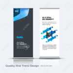 Abstract Business Vector Set Of Modern Roll Up Banner Stand Design Template  With Colourful Soft, Rounded Shapes Inside Banner Stand Design Templates