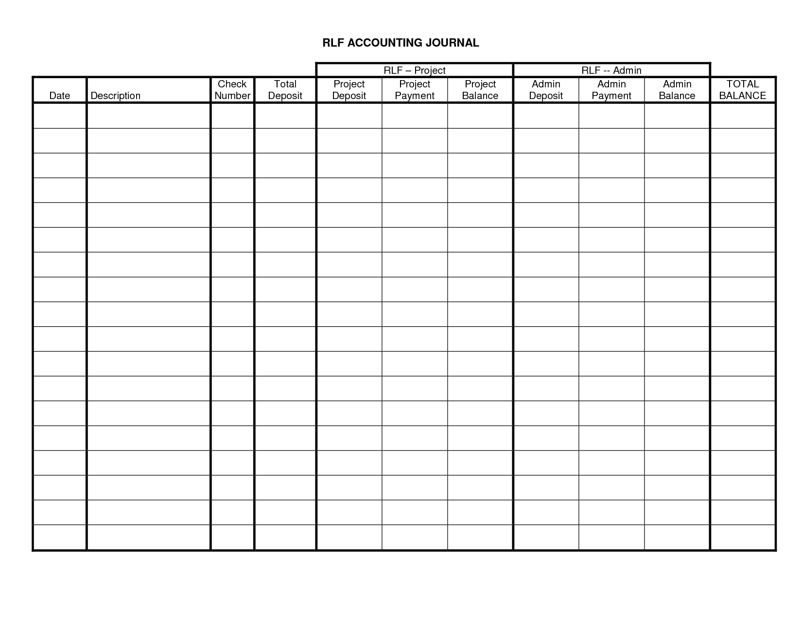 Accounting Ledger Worksheet | Printable Worksheets And Regarding Blank Ledger Template