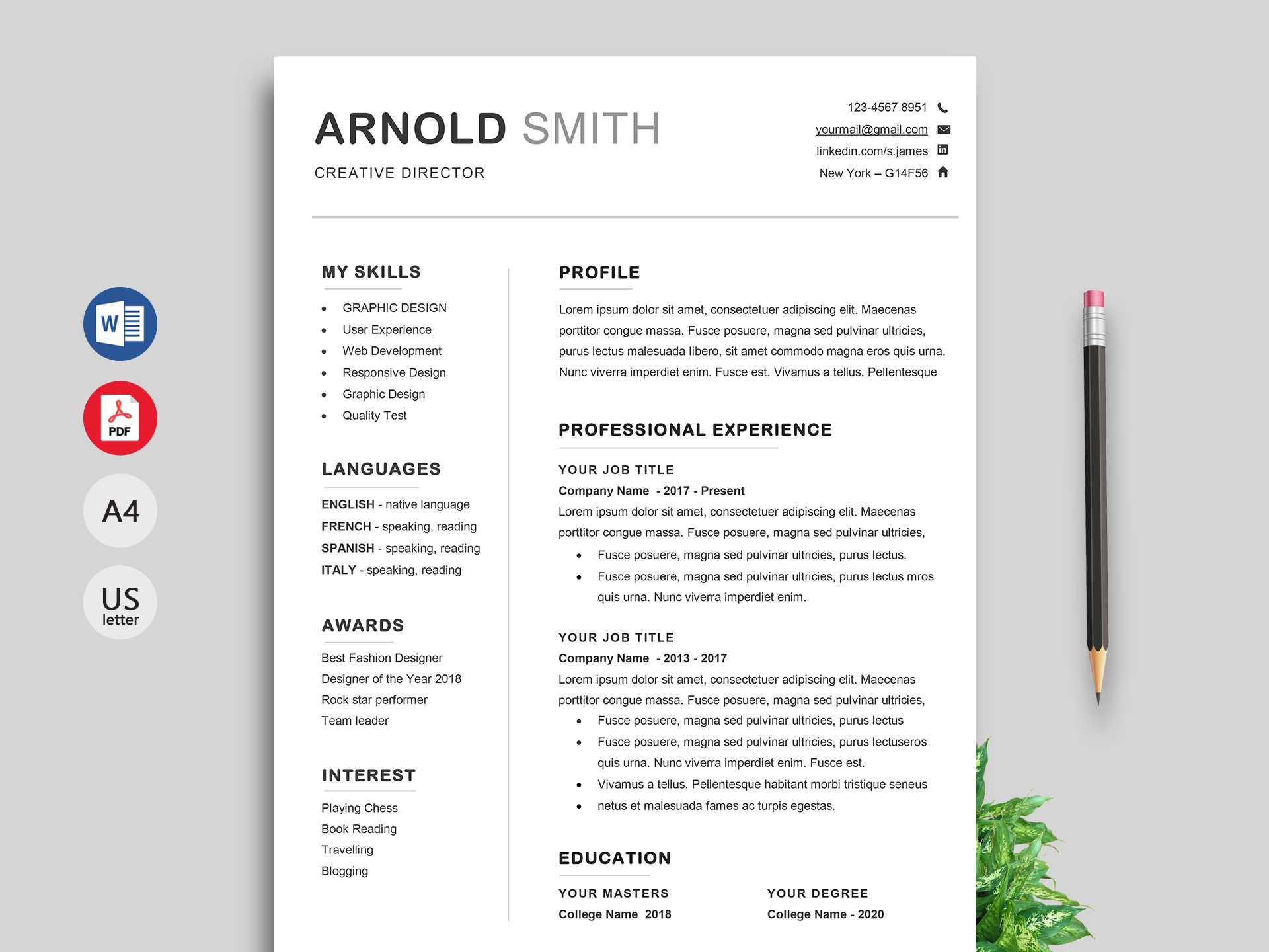 Ace Classic Cv Template Word – Resumekraft In Free Downloadable Resume Templates For Word