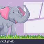 An Elephant On Blank Template Illustration Stock Vector Art For Blank Elephant Template