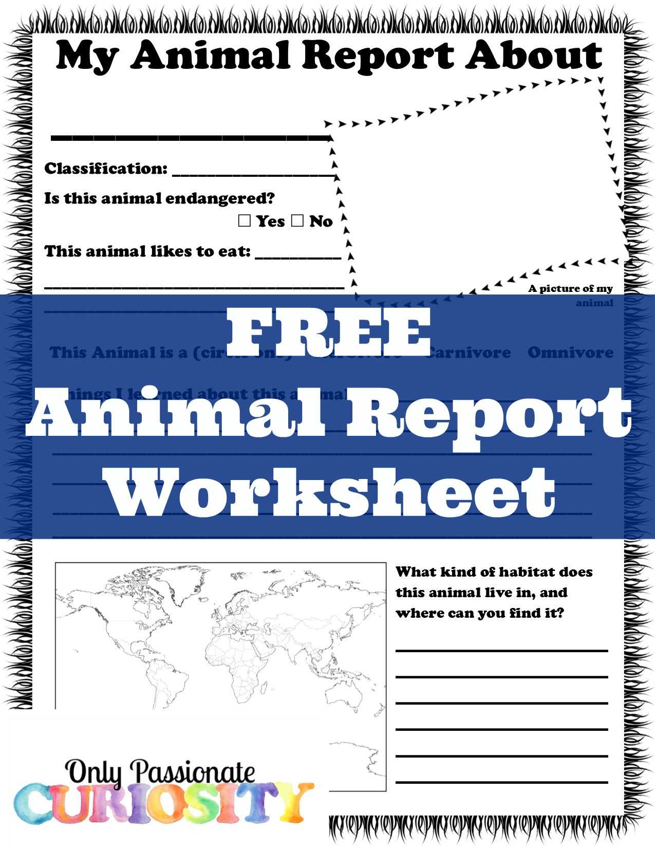 Animal Report Worksheet – Only Passionate Curiosity For Animal Report Template