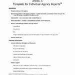 Annex J Template For Individual Agency Reports | An With Regard To Research Project Report Template