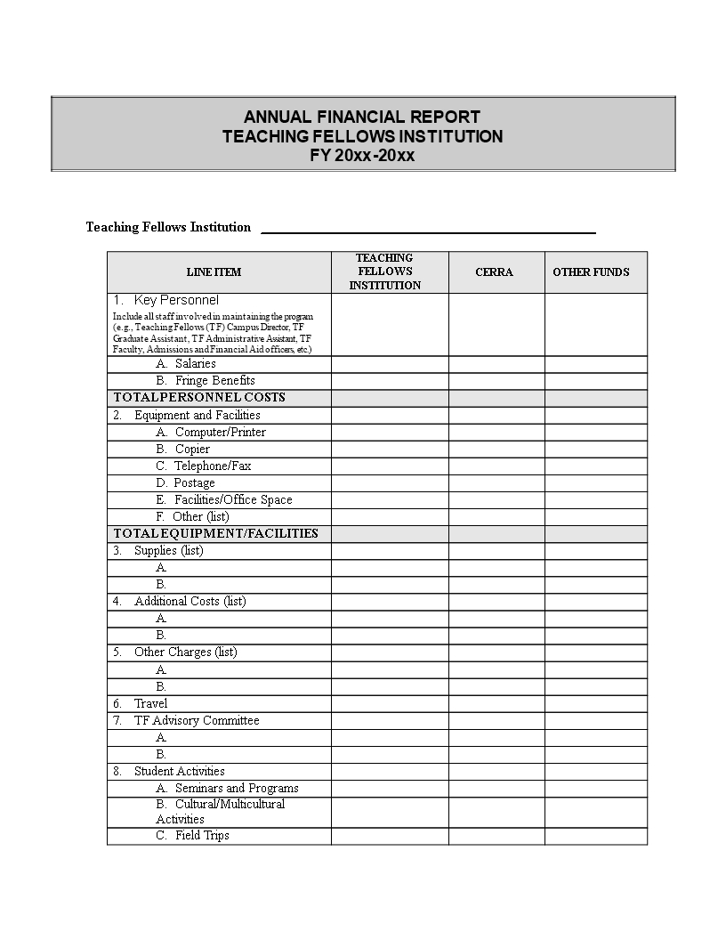 Annual Financial Report Template | Templates At For Annual Financial Report Template Word