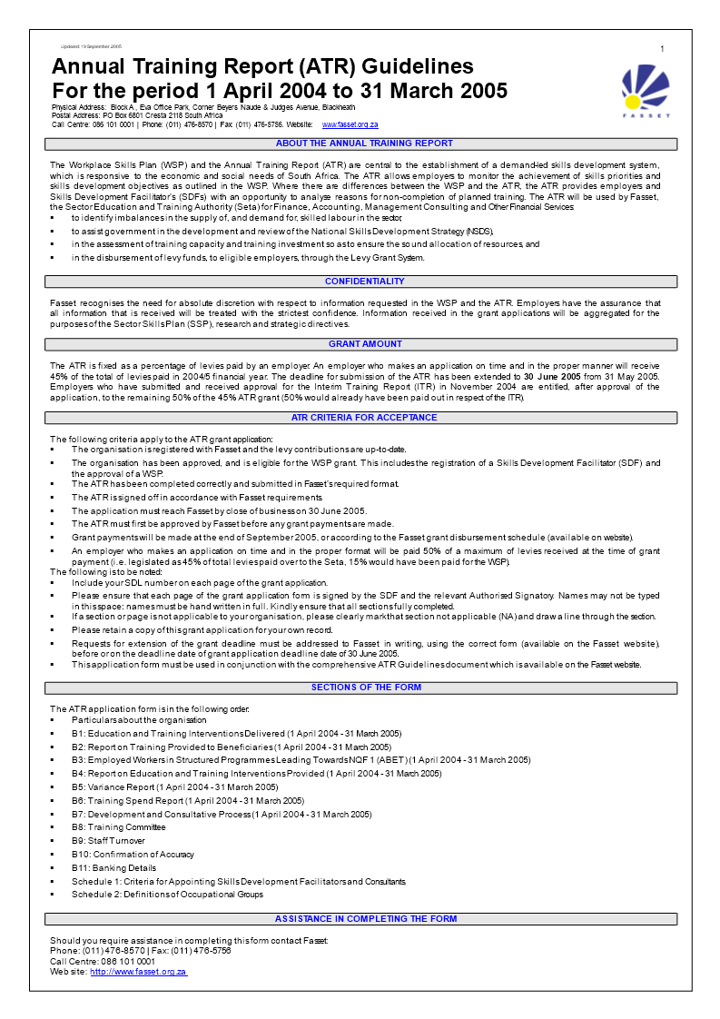 Annual Training Report (Atr) Guidelines | Templates At Inside Training Report Template Format