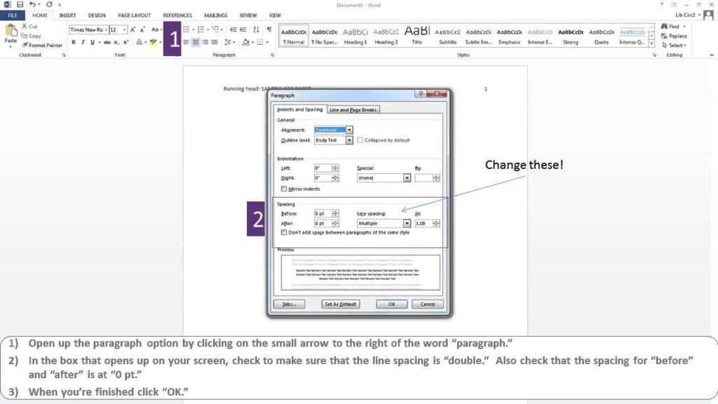 word document set up in apa format for mac